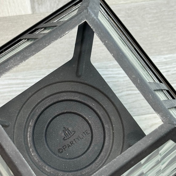 PartyLite Black Metal Glass Lantern Outdoor Candle Holder Mission Style Retired - Picture 8 of 8